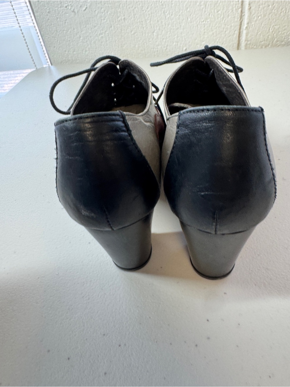 MJUS Leather Oxford Heels Colorblock EU 40 Spain Retro Art Boho Lagenlook Shoes - Picture 14 of 16